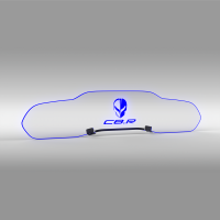 EOS WindRestrictor® C8 Coupe Rear Add On Glow Plate - Jak Skull + C8.R, Blue